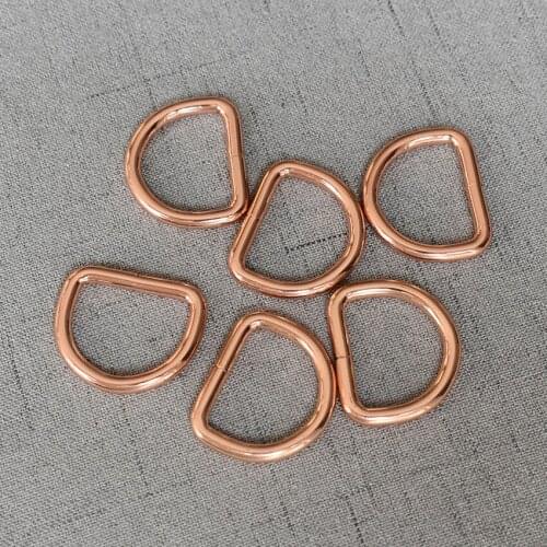 100 Pieces 25mm Rose Gold Heavy Duty Strong Thickness D Ring Buckle Hand Bag Purse Strap Belt Dog Collar Chain Clasp