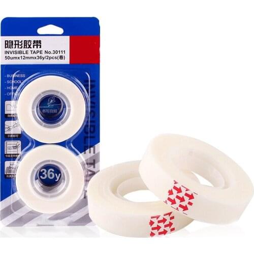 2 Rolls Invisible Tape Refill for Dispenser 30111 Seamless transparent writing tape 12mmX36y