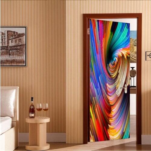 3D creative Abstract circles door stickers wall stickers self-adhesive waterproof removable