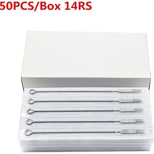 50PCS 14RS Pre-Made Sterilized Pro Top Quality Sterilized Tattoo Needles Shader for Tattoo Ink Tips free s