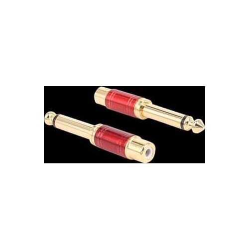 6.35mm 1/4" Male Mono Plug to RCA Female 6.5mm Jack Audio Stereo Adapter Connector Plug TS Converter Sound Mixer