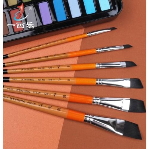 Eval 6pcs/set Nylon Hair Painting Brushes Acrylic Art Supplies Artist Oil Watercolor Paint Brush for School Student Drawing Tool