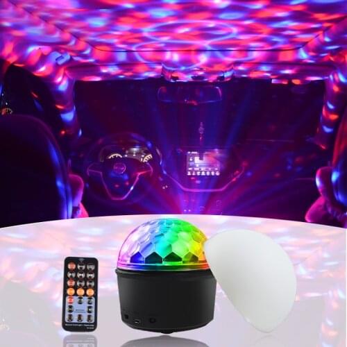 Bluetooth Sound Activated Rotating Stage Lighting RGB Effect Night Lamp DJ Disco Ball Strobe Lights Christmas Sound Party Lights