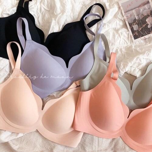 Only A Bra, One Piece Seamless Comfortable Thin Bra With Pad Bras Wire Free Brassiere Women Fashion Push Up Underwear Sleepwear