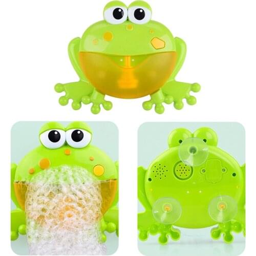 Baby Bath Bubble Machine Big Frogs Automatic Bubble Maker Blower Music Bathtub Soap Toy for Kids