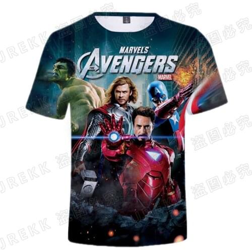 Mens T-shirts Summer Short Sleeve 3D Print Iron Man Children Tee Shirts Fashion Harajuku Oversized Women Clothes