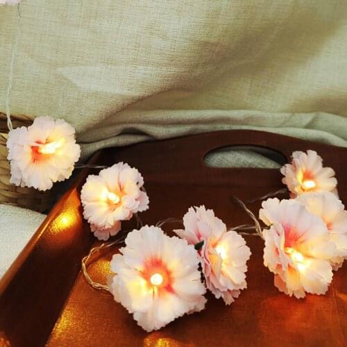 Pink Cherry Blossom String Lights 1.5M 10LED Pink Flower Fairy Garland Lights Decoration Valentines Day Spring Wedding Birthday