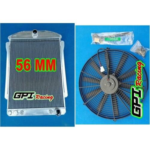 GPI 56MM FOR CHEVY CAR STREET ROD AUTO 1940-1941 40 41 ALUMINUM ALLOY RADIATOR &fan