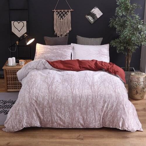 Bedroom Flower Tree Duvet Cover Set Simple Bedding Set Fashion Bedclothes Pastoral Style Quilt Cover Pillowcase Queen King Size