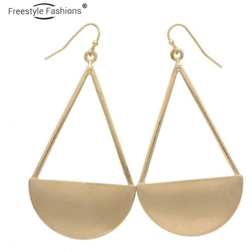 Fashion trendy geometric Zinc alloy drop earrings for women