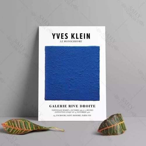 Yves Klein Blue Posters Modern Home Decor Pictures Klein Monochrome Exhibition Wall Art French Artwork Canvas Print Painting
