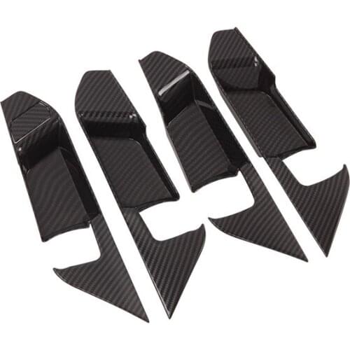 Applicable for 2019 RAV4 ABS black carbon fiber inner handle frame right driving decorative frame