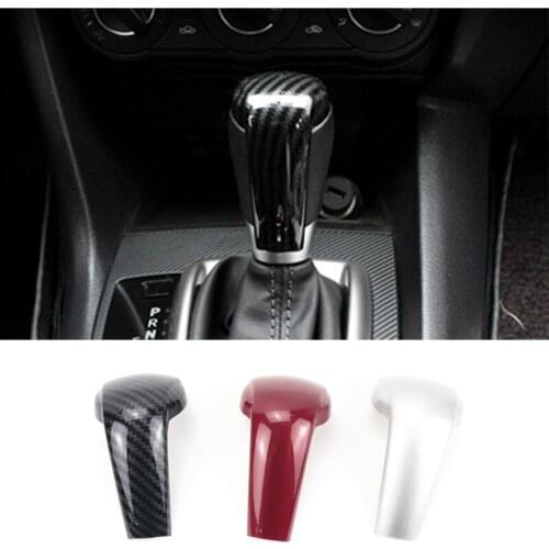 ABS Carbon Fiber Shift Knob Stick Cover Accessories For Mazda 2 3 Axela 6 Atenza CX-3 CX-5 CX-9 CX3 CX5 CX9 2014 2016 2019 2021