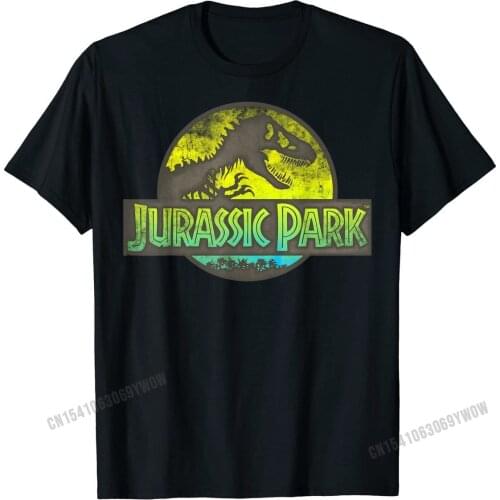 Jurassic Park Neon Yellow Green Safari Logo Graphic T-Shirt Normal Top T Shirt for Men Fashionable Cotton Customized T Shirt
