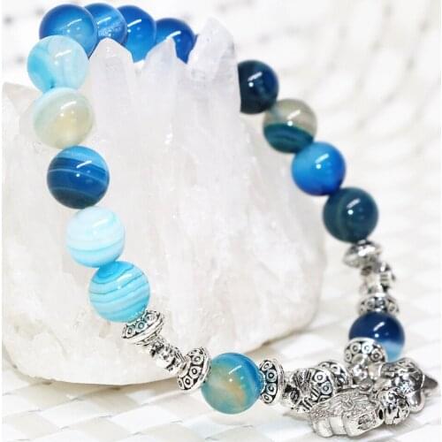 Natural stone blue veins carnelian onyx agat stone 8mm round beads bracelets for women elegant jewelry making 7.5inch B2092