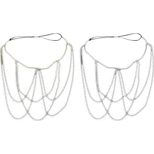 Women Sexy Rhinestone Multi Layers Leg Chain Metal Elastic Thigh Body Jewelry