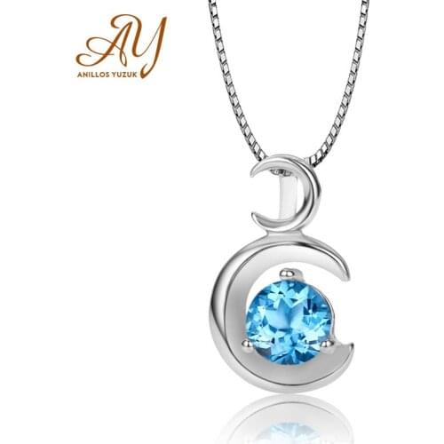 Anillos Yuzuk 925 Silver Jewelry Color Crystal Gemstone Necklace Pendant For Women AAA Zircon Pendant S925 Sterling Fine Jewelry