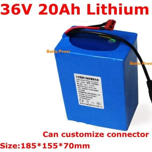 1pcs 36V Electric Bike Battery 36V 20AH Lithium Battery 36 V Ebike Battery with 30A BMS 42V 2A Charger Free Shipping for Ebike