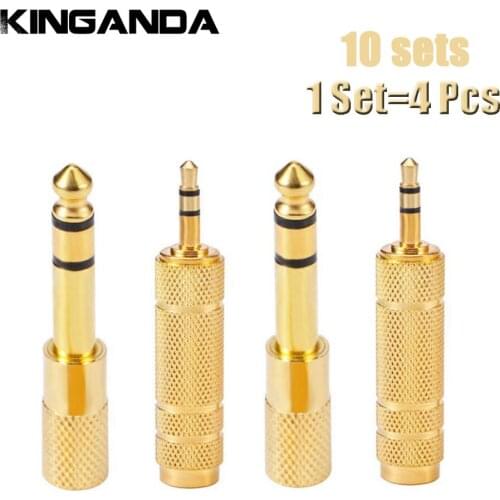 10 sets 3.5mm to 6.5mm 6.35mm Male to Feamle Audio Cable Adapter 6.5 6.35 Plug 3.5 Jack Stereo AUX Converter Amplifier Free
