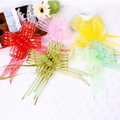 10pcs Beautiful Glitter Pull Bow Ribbon Gift Wrapping Flower Bow Bowknot Party Wedding Car Decoration Gifts Box Favors