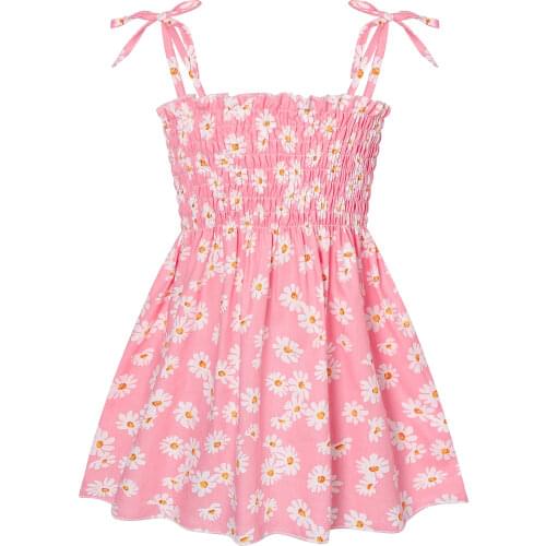 2021 Summer Baby Girl Pure Cotton Beach Skirt Kids Fashion Dress Thin Girl Western Style Suspender Skirt Children Floral Skirt