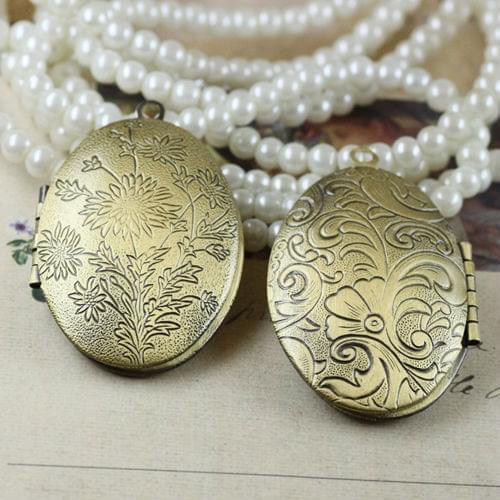 24*41mm Oval PHOTO LOCKET 2pcs Wholesale ANTIQUE BRONZE Blank for Necklace Pendant&Charm DIY Jewelry Finding Settings