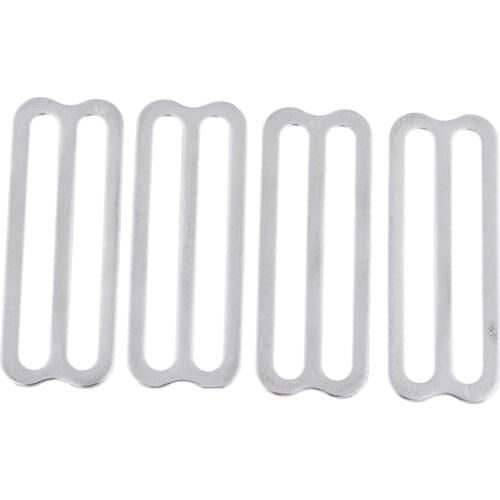 4pcs Stainless Steel 2' Scuba Diving Weight Belt Keeper Webbing Slider Retainer for BCD Free Diving Snorkeling Accessories