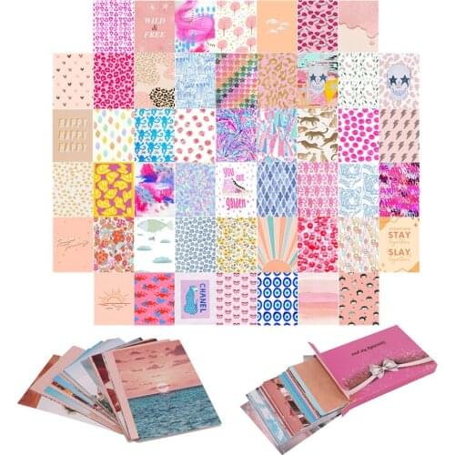 50Pcs Anime Abstract Painting Covers Aesthetic Wall Collage Kit Manga Bright Color Girl Bedroom Art Decal for Wall Sticker Decor