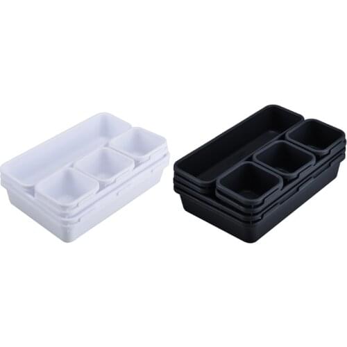 68UE 32pcs Interlocking Bin Desk Drawer Organizer Tray Dividers Plastic Separators Customizable Multi-Purpose Storage Boxs