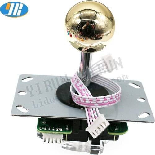 10PCS 5pin PCB Board Arcade Joystick With Chrome Top ball 35mm Ball top 5pin cable Copy SANWA JLF-TP-8YT For PC PS3 XBOX