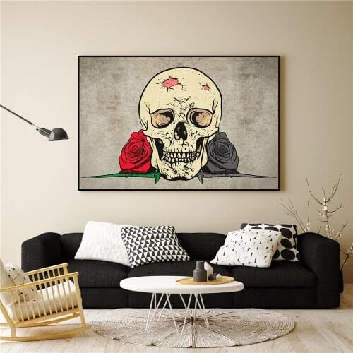 Skull series of beautiful sofa bedroom decoration painting background wall canvas painting Free shipping