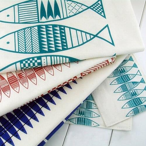 50*150cm Saury Fish Decorative Table Cloth European Style Cotton Linen Table Cover For Kitchen Dining Tablecloth Home Decor D30