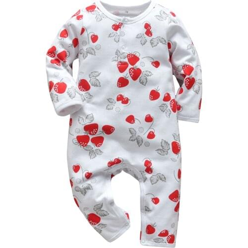 Babys Rompers Playsuits Strawberry Printed Clothes For Newborns From 0 Crawling Clothing For Girls Costume Infant Jumpsuit