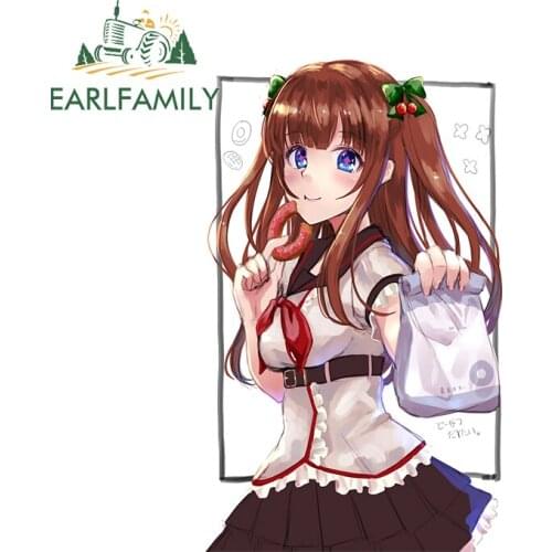 EARLFAMILY 13cm x 8.3cm for Kakyoin Chieri Channel Anime Car Sticker Personality Refrigerator Waterproof Bumper Vinyl Car Wrap