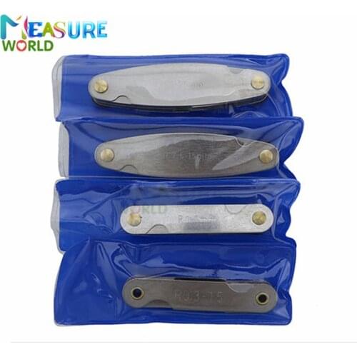 4pcs Radius Gauges Stainless Steel R1-6.5/R7-14.5/R15-25/R26-80mm Concave Convex arc Silver Tone Measuring Tools