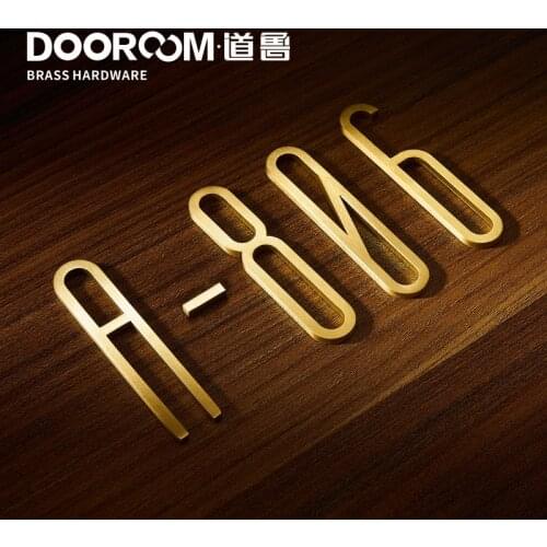 Dooroom Creative Brass Digits 0-9 For Door Plate House Number Room Number Hotel Floor Number Villa Decoration Signboard