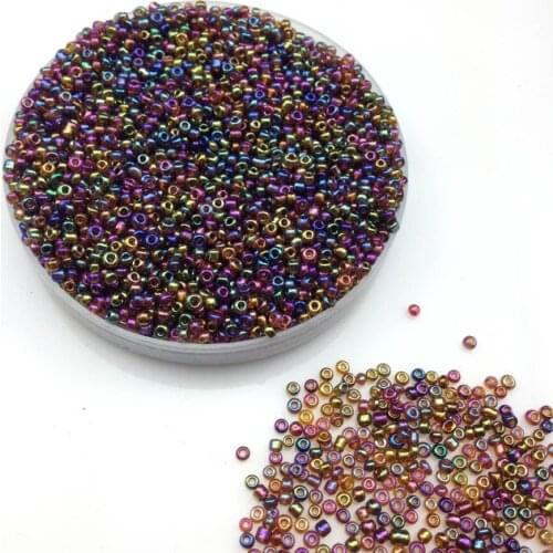 16g 1000X 2mm 12/0 AB Black Color Round Transparent Loose Spacer Beads Cezch Glass Seed Beads Handmade Jewelry DIY Garment Bead