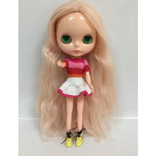 Pink hair Nude Blyth Doll Factory doll Suitable For DIY For Girls 20170731