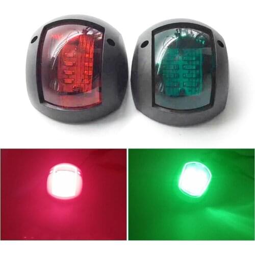 2Pcs Red Green LED Marine Navigation 12V 24V Bow Light for Pontoon, Skeeter, Power Boat and Skiff One Pair