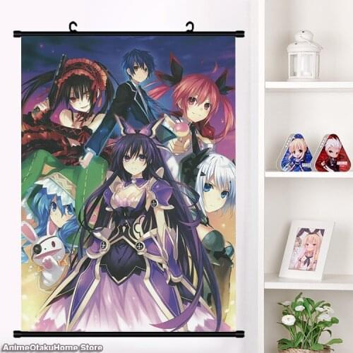 HOT Anime Manga DATE A LIVE Tokisaki Kurumi HD Wall Scroll Mural Painting Poster Home Decor Collectible Decorative Art Gifts