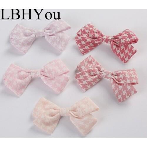 Knot Bows Linen Pattern Hair Clips For Girls Headwear,One Size School Girls Hairpins,Kids Cotton Bowknot Hair Accessories