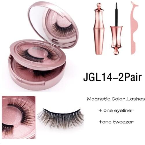 Magnetic Eyelashes 3D Colorful False Mink Eyelashes Reusable Magnet Lashes Magnetic Liquid Eyeliner&Magnetic False Eyelashes