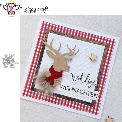 Piggy Craft metal cutting dies cut die mold Christmas deer decoration Scrapbook paper craft knife mould blade punch stencils die