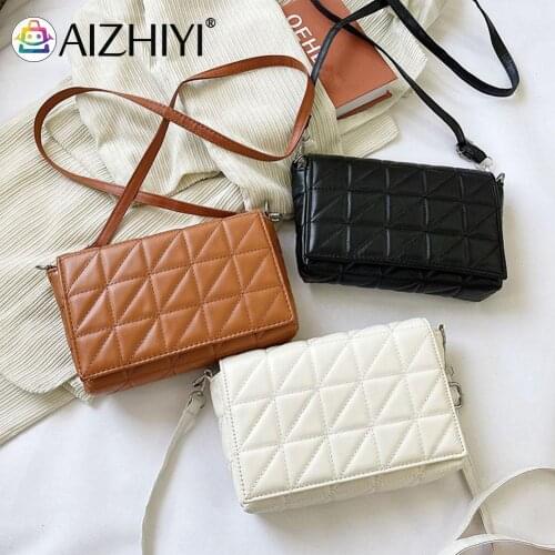 Fashion Women Lattice Pattern PU Leather Crossbody Messenger Shoulder Bag Casual Ladies Small Flap Handbag Purse