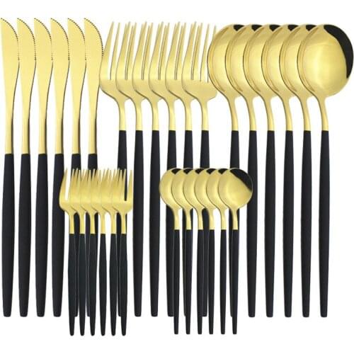 Western Tableware Set Stainless Steel Cutlery 30-piece Coffee Spoon Fruit Cutlery Cake Cutlery Dessert Spoon