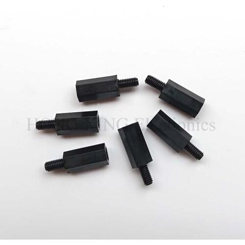 Nylon Standoff M3*12+6 Black 100pcs Spacer Standard M3 Male-Female 12mm Standoff Kit Repair Set