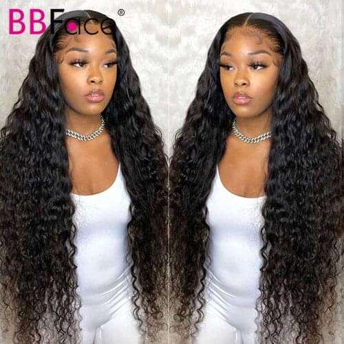 Deep Wave Lace Closure Human Hair Wigs For Women 28 Inch 180% 4x4 5x5 Lace Closure Wig Malaysian Deep Curly Human Hair Wig Remy