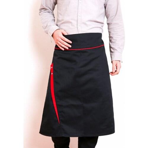 Half-length chef apron mens home restaurant back kitchen hotel waist kitchen overalls black female custom logo