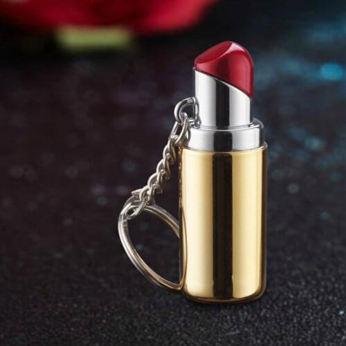 Girls Lipstick Pendant Lighter Portable Inflatable Metal Open Fmale Encendedores Cigarette Smoking Isqueiro Gadgets for WoMen
