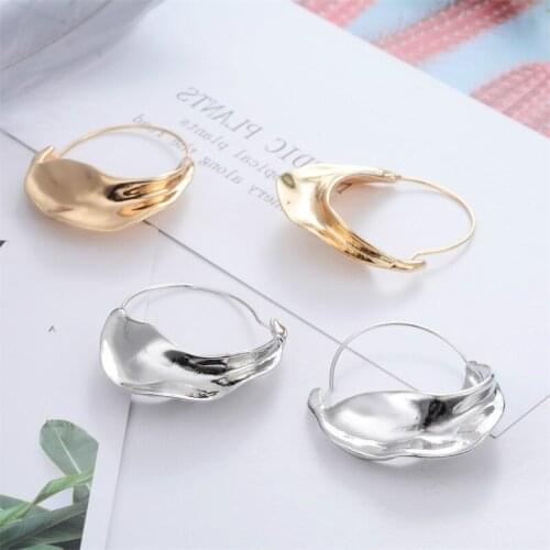 Irregular Metal Flower Basket Drop Earrings For Women New Earing Gold Silver Color Earings Jewelry Creative Exaggerated Earrings